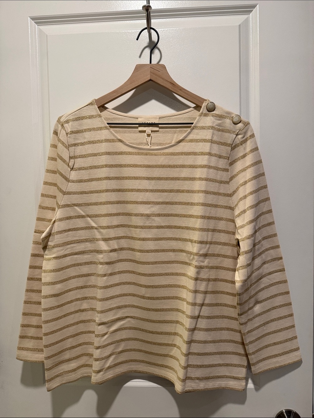 Sezane Colette Marinière Ecru / Gold - Size XXL